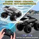Remote Control Car, 1:18 Amphibious RC Cars, 4WD All Terrain Off-Road Pickup, 2.4GHz Waterproof Cyber Truck, 360 Rotatable Monster Truck Toys for Boys Christmas Birthday Gifts Age 6 7 8 9 10-13+ (Silver)