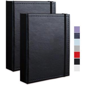 Photo Album 5x7 52 Pockets Pack of 2 Leather Cover Picture Book Holds 5x7 Photos for Wedding, Baby, Family, Graduation (Black)