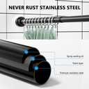 2 x Shower Curtain Rod 27-79 Inches, Adjustable Tension Shower Rod No Drilling, No Slip, Spring Tension Curtain Rod for Bathroom Kitchen Closet Windows - Black