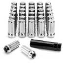 9/16-18 Lug Nuts for 1994-2011 Dodge Ram 2500 3500, 2002-2010 Ram 1500, 1988-1998 Ford F250 F350, 2004-2009 Durango, 32PCS 7 Spline Wheel Lug nuts 9/16x18 Chrome With Socket Key For Aftermarket Wheels (Silver)