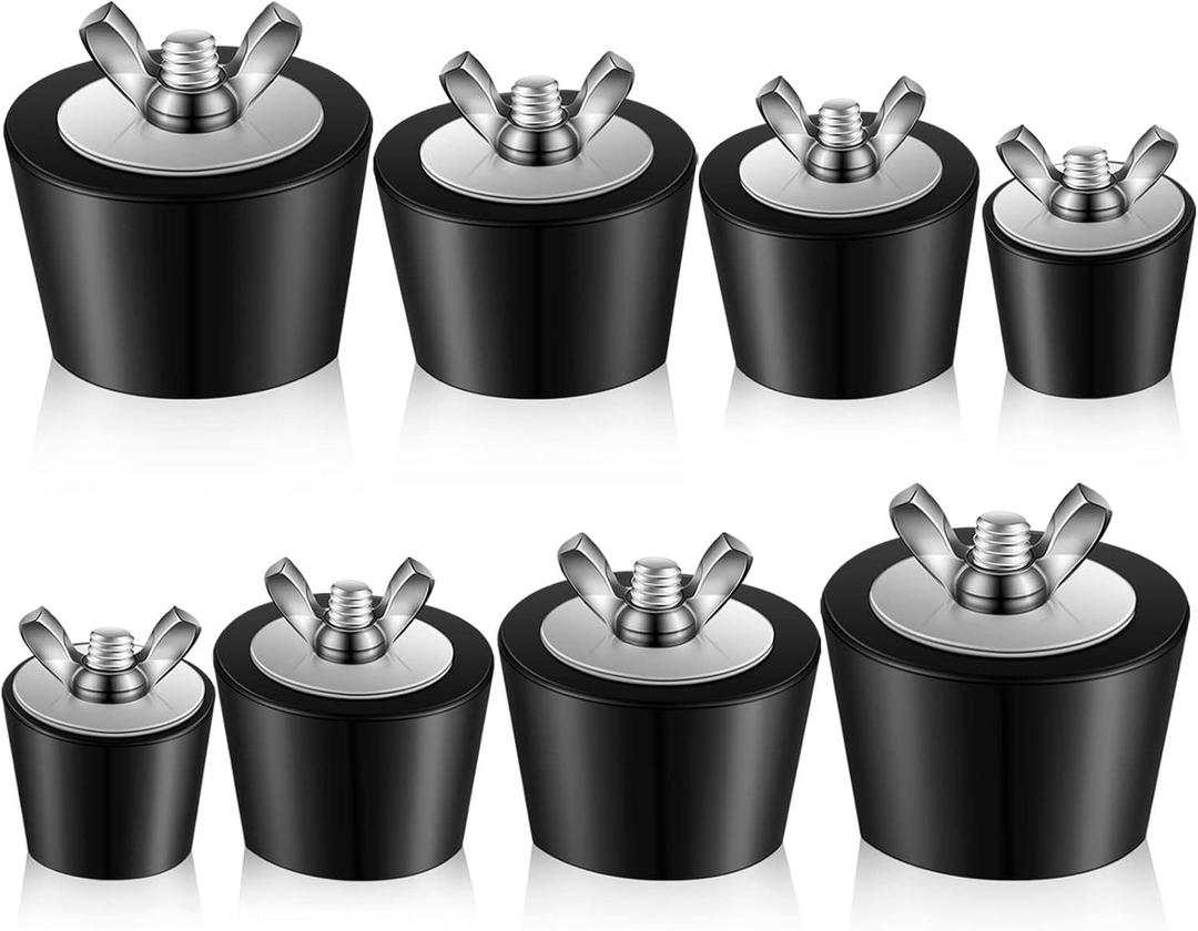 4 Size Pool Plug for Inground Pool Rubber Pool Plugs Pool Return Line Plug for Above Ground Pool Swimming Pool Skimmer Plugs Winter Expansion Plugs, 1 in, 1.25 in, 1.5 in, 2 in (8 Pieces)