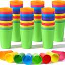 120PCS 5.5 oz Reusable Plastic Cups, Colorful Unbreakable Drinking Cups, Stackable Hard Plastic Tumblers for Party Events School Supply, Rainbow Juice Water Cup Dishwasher Safe(10 Colors)