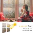 rabbitgoo Window Privacy Film Stained Glass Window Film, Mosaic Rainbow Decorative Glass Cling, Removable Static Cling Tint, Non-Adhesive Privacy Covering for Home, Brown, 35.4 x 118.1 inches