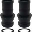 2PCS Camlock Fittings Poly E-100 1" Type E Standard Couplings Cam lock Fittings Polypropylene Cam Groove Fitting Male Camlock with a Hose Shank (1 inch, Type E)