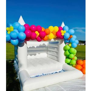 WARSUN 10x8x8Ft White Bounce House Castle with Blower Inflatable Bounce House for Birthday Baby Shower Business Photography