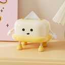 Cute Tissue Box Cover Rectangle, Funny Tissue Box Holder, Tissue Box Holder Decorative for Bathroom Vanity Countertop, Night Stands Bedroom Office Desk (4 Feet)
