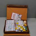 Chinese Mahjong Game Set, Mahjong Tiles Set with 146 Numbered Large Tiles (Yellow), Chinese Mahjong Set with Brown Carrying Case
