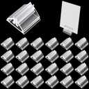 120 PCS Plastic Game Card Stands Blank Board Markers Holder for Price Tags Menus Labels Party Favor Supplies Transparent (Clear)