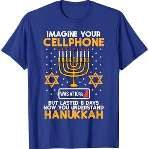 Hanukkah Imagine Your Cellphone Chanukah Jew Men Women Kids T-Shirt Large