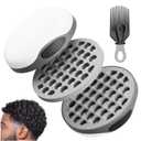 Silicone Curl Brush with Pick Comb, Hair Twist Curling Comb for Afro Curls, Small Holes Curler for Men Women Boy Girl, Gray, 1 Piece