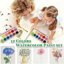 2 x Watercolor Workbook,12 Colors Water Color Books Paint, Beginner-Friendly Watercolor Workbooks with Paint Brush