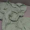 utcoco Womens Casual Short Sleeve Button Down Tie Waist Ruffled Striped Maxi Shirt Dress (Green, S)