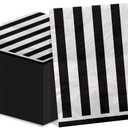 100 Pcs Black and White Striped Napkins, Black and White Party Supplies Black and White Paper Napkin Lunch Napkin for Halloween Party Birthday Baby Shower Wedding
