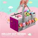 Carrying Case Travel Felt Bag Compatible with Toniebox 1/2 Audio Player Starter Set and Tonies Figurine (Gray+Purple)