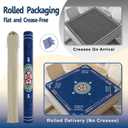 Crease-Free Mahjong Mat for Table, American Mahjong Mat with Charleston Rules, 31.5 x 31.5 inch Non-Slip Rubber Backing Noise-Reducing Mah Jongg Learning Mat with Carrying Bag (Blue)