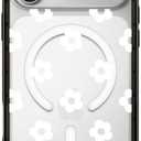 CASETiFY Compact Magsafe iPhone 17 Pro Max Case [Lightweight/Slim Fit/Compatible with Magsafe] - Ditsy Daisies - White - Clear Black