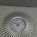 Kitchen Wall Clock, Silver Starburst Wall Clocks Battery Operated, 10 Inch Modern Decorative Wall Clock for Living Room, Bedroom, Kitchen,Bathroom, Office