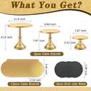 3 Pcs Cake Stand with 20Pcs Cakeboard Round, Cake Stand Set Disc Diameter 8" 10" 12", Perfect Dessert Table Display Set, Cupcake&Cake Stands for Party, Wedding, Birthday (Gold)