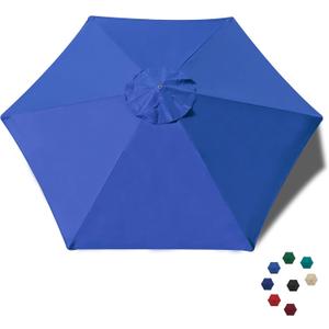 EliteShade USA 7.5FT Replacement Covers 6 Ribs Market Patio Umbrella Canopy Cover (CANOPY ONLY) (Royal Blue)