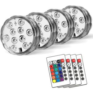 POLENTAT Halloween Pumpkin Lights with Remote, 16 Colors 4 Modes Battery Powered Submersible LED Lights for Inside Pumpkins, Jack-o-Lanterns, Party and Pool Decoration (4 Packs) (2.8in 4P)