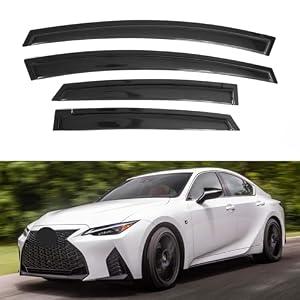 IG Window Visor for Lexus IS300 IS350 IS500 2021-2023, Rain Guard Tape-On Extra Durable Sun Wind Side Vent Window Deflector, 2021 2022 2023