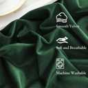 KGORGE Green Velvet Curtains 96 inches for Bedroom Living Room, Velvet Blackout Curtains Soft Darkening Thermal Insulating Window Drapes, Back Tab Rod Pocket, Hunter Green, W52 x L96, 2 Panels