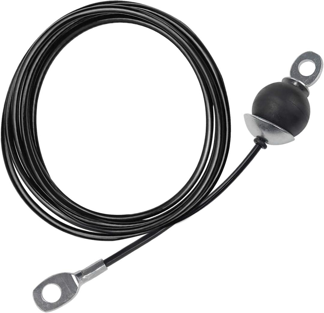 LFJ Replacement Gym Cable with Stopper Ball Fitness Pulley Cable Steel Wire Rope for Cable Machine Home Gym Weight Lift Pulley System (118"-Type A, Black)