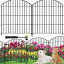 Decorative Garden Fence 32in (H) x 22ft (L), Arched Rustproof Metal No Dig Fence for Dogs & Rabbit, Ornamental Animal Barrier for Flower Beds, Border Panels Fencing for Yard & Patio Outdoor Decor