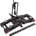 EBike Rack with Ramp for 2 Heavy Ebike, Fits 5'' Fat Tire Hitch Bike Rack, XXL Wheel Straps, Lockable, Foldable & Tiltable - Fits 2" Receivers on Cars, SUVs, Trucks, Trailers - No Installation Needed (Black)