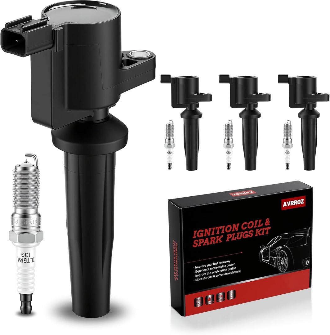 UF621 Ignition Coil Pack and Iridium Spark Plugs Set of 4, Compatible with Ford Fusion 2010-2020 2.0L/2.5L, Escape 2009-2019 2.0L/2.5L, Transit Connect, Replaces 9E5Z12029A, C1658, GN10507
