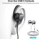 USB C Earbuds Wired Open Ear Headphones for iPhone 17 16 Pro 16e 15/Samsung S26 S25 Ultra S24 S23,Over Ear Earbuds with Ear Hooks&Microphone C Plug Sports Corded Headset for iPad 10 11/Android Running