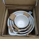 Stoneware Batter Bowl Measuring Cups, Set of 4 Sizes, Multicolor (Sky Blue)