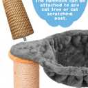 Cozy Cat Tree Hammock for Large Cats With Deep Basket - Add On Attachment Design for Cat Tower, Replacement Extra Large (12.4") (Grey)