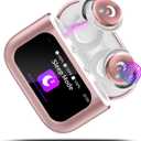 Rose Gold Sleep Earbuds Bluetooth 5.4, 48H Smart Touch Screen in Ear Ear Buds, 2025 Mini Sleep Headphones Small Design for Side Sleepers, 5 EQ Modes, Clear Calls, IPX7 Waterproof in Ear Earphones