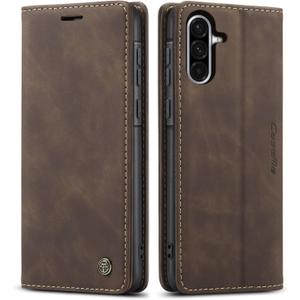 Compatible with Samsung Galaxy A36 5G Case with Card Holder, Kickstand Protective Flip Folio Leather Wallet Case for Galaxy A36 5G (Coffee)