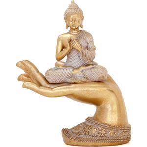 Buddha Statue for Home Decor Gold 8.7"- Buddha Statues for Zen Decor - Buddha Statue Large for Spiritual-Buddha Decor for Living Room-BudaIndoor Buddha Gift for Relaxation, Meditation or Shrine