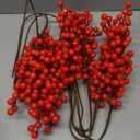 Palonu 8 Pcs 25 Inches Artificial Red Berry Stems Extra Long Red Berries Holly Berry Branch Fake Burgundy Berry Picks for Floral Arrangements Christmas Tree Holiday Home Dcor