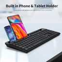 Wireless Keyboard and Mouse Combo, MARVO 2.4G Ergonomic Wireless Computer Keyboard with Phone Tablet Holder, Silent Mouse with 6 Button, Compatible with MacBook, Windows (Black)