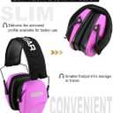 PROHEAR 016 Shooting Ear Protection Earmuffs 2 Pack, NRR 26dB for Gun Range, Hunting -Black and Pink