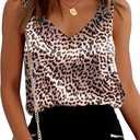 Ekouaer Womens Silk Satin Tank Tops V Neck Casual Cami Sleeveless Camisole Blouses Summer Basic Tank Shirt (X-Large)