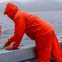 Grundens Mens Neptune Commercial Fishing Jacket | Waterproof, Adjustable (X-Large, Orange)