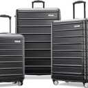 Samsonite Omni 2 Hardside 3 Piece Set - Includes Global Carry-On, Medium, & Large Checked Suitcases - 360 Dual Spinner Wheels - Integrated TSA Lock & Expansion - Midnight Black
