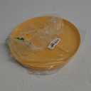 PATIKIL 11" Restaurant Serving Trays, 2 Pcs Round Non-Slip Food Service Tray Platter Reusable Plastic Fast Food Serving Tray for Bar Coffee Home Cafeteria Hotel, Yellow