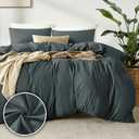 Dreamhood Duvet Cover King Size 104x90 and 2 Pillow Cases Soft Comfy Duvet Cover Set 3 Pieces with Button Closure Breathable Durable Bedding for All Seasons Anthracite