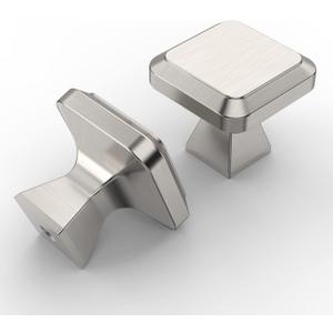 Asidrama 6 Pack Brushed Satin Nickel Kitchen Cabinet Knobs for Dresser Drawers - Zinc Hardware (Single Hole Knob)