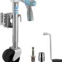 Kohree 2000 lbs Trailer Jack with Dual Wheel, 20-24V Cordless Drill Compatible, Heavy Duty Bolt on Trailer Tongue Jack for RV, Boat, Sliver, 12" Lift