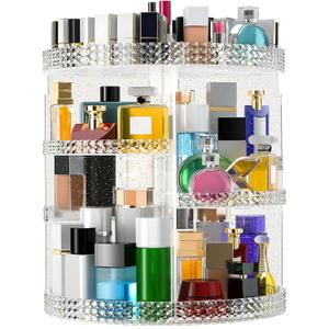 Large Makeup Organizer 360 Degree Rotating, Makeup Storage Organizer, Cosmetic Organizer Gold, 7 Layers Large Capacity Cosmetic Storage, Fits Makeup Brushes, Lipsticks, Bathroom, Gold (15 Inches Gold)