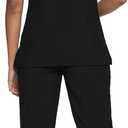 floralhue Scrubs for Women, Women's Medical Scrub Sets, V-Neck Scrubs Top & Cargo Pants with 12 Pockets, Black, L