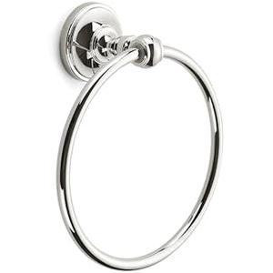 khtumeware 1 Pack Vibrant Polished Nickel Bath Towel Ring, Bathroom Hardware Accessories Heavy-Duty Hand Towel Holder for Bathroom, Modern Round Towel Hanger Wall Mounted