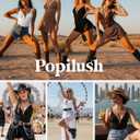 Popilush Shapewear Bodysuits for Women - Tummy Control Body Suits for Womens Deep V Corset Tops Thong Concert Outfits, Medium